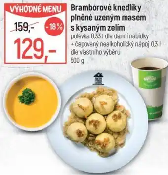 Globus Bramborové knedlíky plněné uzeným masem s kysaným zelím nabídka