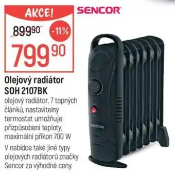 Olejový radiátor SOH 2107BK