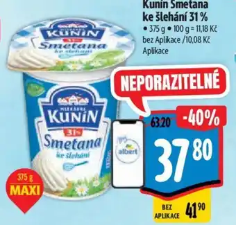 Albert Kunín Smetana ke šlehání 31 % nabídka