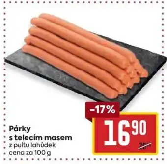 Billa Párky s telecím masem nabídka