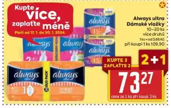 Billa Always ultra Dámské vložky nabídka