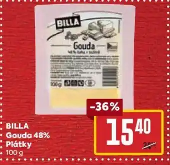 Billa BILLA Gouda 48% Plátky 100 g nabídka