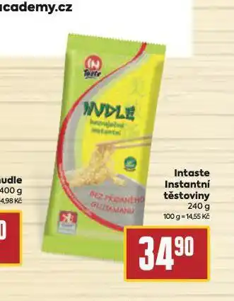 Billa Intaste instantní těstoviny nabídka