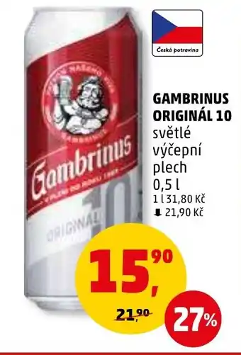 Penny Market GAMBRINUS ORIGINÁL 10 0.5L nabídka