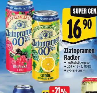 Albert Zlatopramen radler nabídka