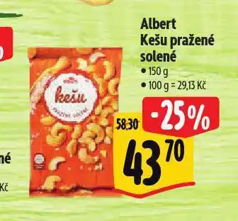Albert Albert kešu pražené solené nabídka