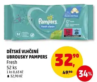Penny Market DĚTSKÉ VLHČENÉ UBROUSKY PAMPERS nabídka