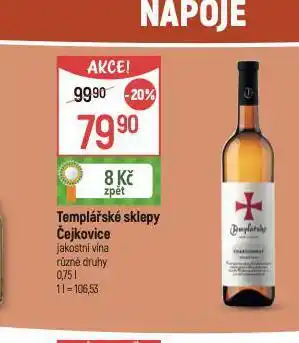 Globus Templářské sklepy čejkovice nabídka