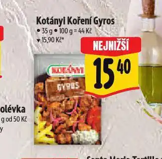 Albert Kotányi koření gyros nabídka