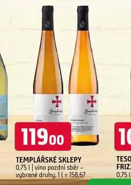 Terno Templářské sklepy nabídka