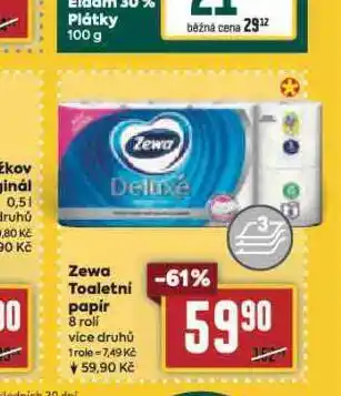 Billa Zewa deluxe toaletní papír nabídka