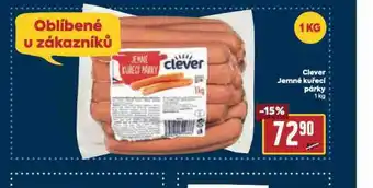 Billa Clever jemné kuřecí párky nabídka