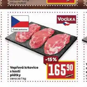 Billa Vepřová krkovice s kostí plátky nabídka