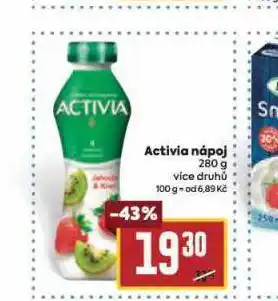 Billa Activia nápoj nabídka