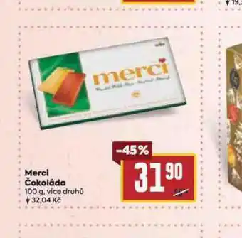 Billa Merci čokoláda nabídka