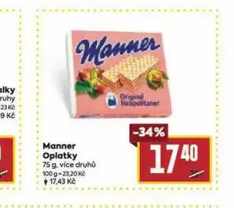 Billa Manner oplatky nabídka