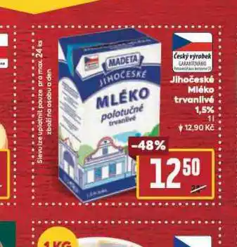 Billa Trvanlivé mléko 1,5% nabídka