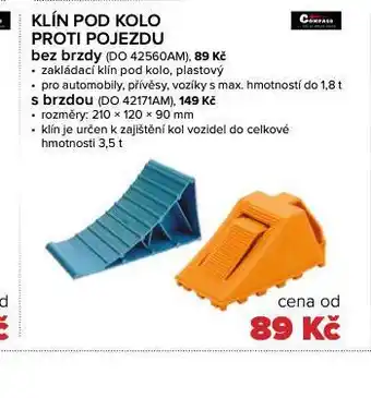 Klín pod kolo proti pojezdu bez brzdy