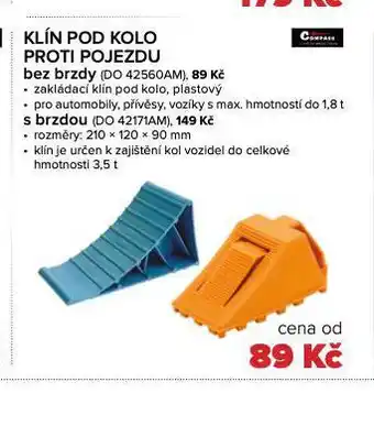 Klín pod kolo proti pojezdu s brzdou