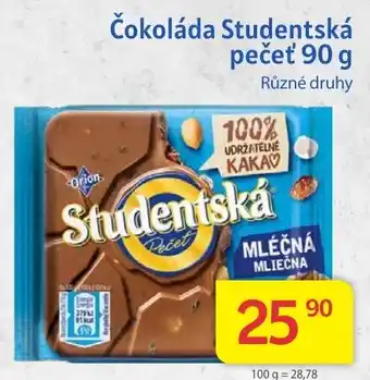 Kubík potraviny Čokoláda Studentská pečeť 90 g nabídka