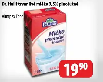 Partner Maloobchodní síť Dr. Halíř trvanlivé mléko 3,5% plnotučné 1L nabídka