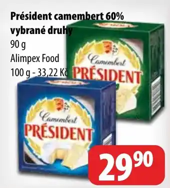 Partner Maloobchodní síť Président camembert 60% vybrané druhy nabídka