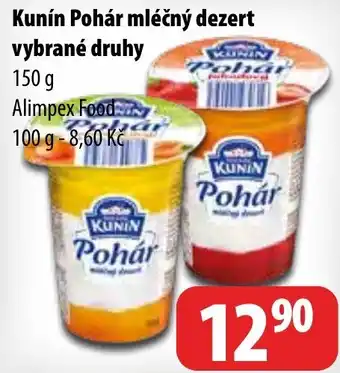 Partner Maloobchodní síť Kunín Pohár mléčný dezert vybrané druhy nabídka