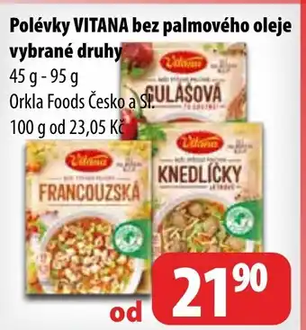 Partner Maloobchodní síť Polévky VITANA bez palmového oleje vybrané druhy nabídka
