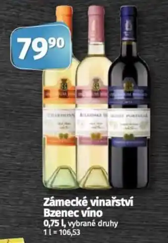 Coop Zámecké vinařství Bzenec víno 0,75L nabídka