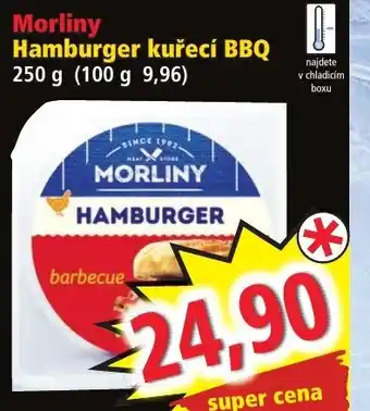Norma Morliny Hamburger kuřecí BBQ nabídka