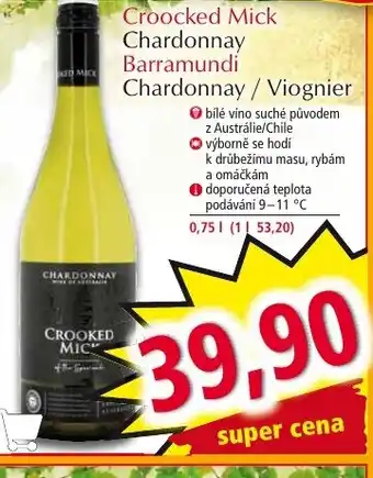 Norma Croocked Mick Chardonnay Barramundi Chardonnay / Viognier nabídka
