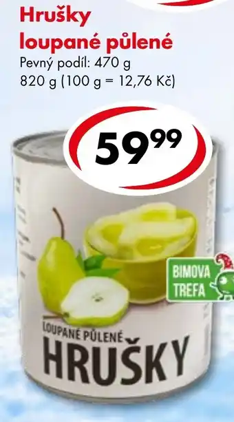 Hrušky loupané půlené