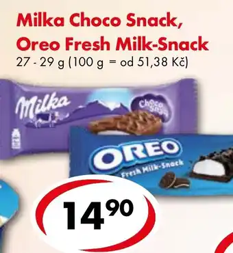 CBA Milka Choco Snack, Oreo Fresh Milk-Snack nabídka