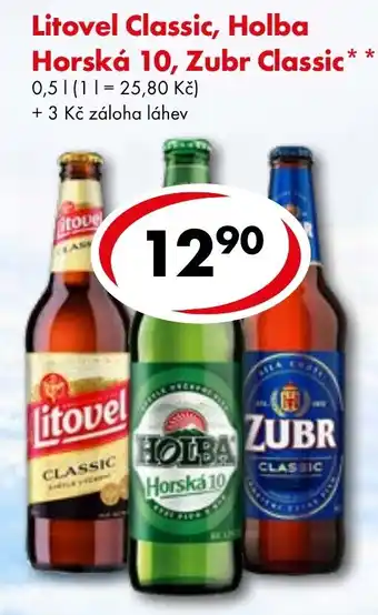 CBA Litovel Classic, Holba Horská 10, Zubr Classic nabídka