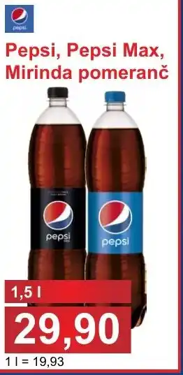 PLUS JIP Pepsi, Pepsi Max, Mirinda pomeranč nabídka