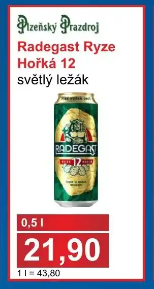 PLUS JIP Radegast Ryze Hořká 12 světlý ležák nabídka