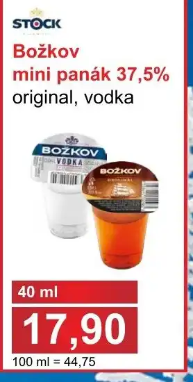 PLUS JIP Božkov mini panák 37,5% original, vodka nabídka