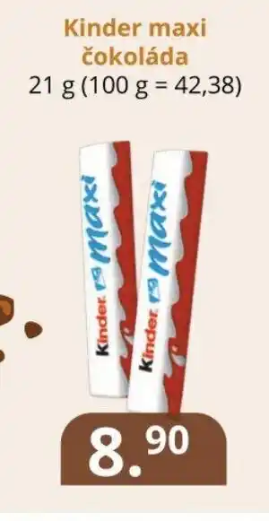 Potraviny CZ Kinder maxi čokoláda 21 g nabídka