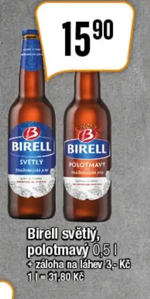 TEMPO Birell světlý, polotmavý 0,5 l. nabídka