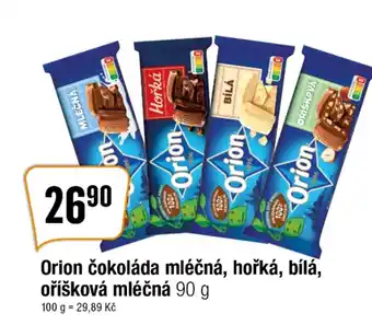 TEMPO Orion čokoláda mléčná, hořká, bílá, oříšková mléčná 90 g nabídka