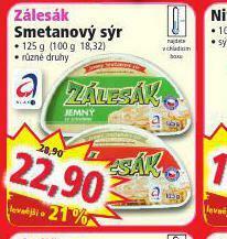 Norma Zálesák smetanový sýr nabídka