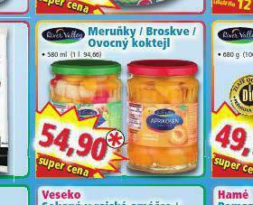 Norma Meruňky / broskve ovocný koktejl nabídka