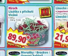 Hirsch lízátka s příchutí třešně
