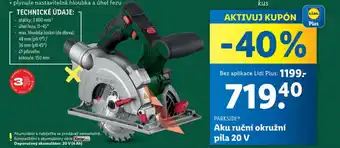 Aku ruční okružní pila 20 V