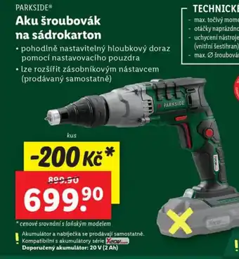 Lidl Aku šroubovák na sádrokarton nabídka