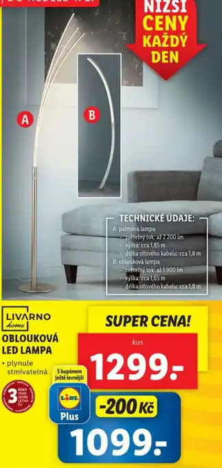 Lidl OBLOUKOVÁ LED LAMPA nabídka