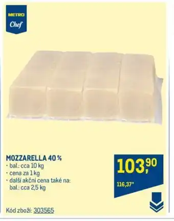 Makro MOZZARELLA 40% nabídka