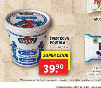 Lidl Švestková povidla nabídka
