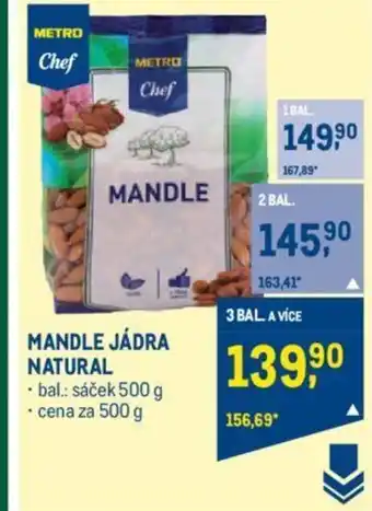 Makro MANDLE JÁDRA NATURAL nabídka