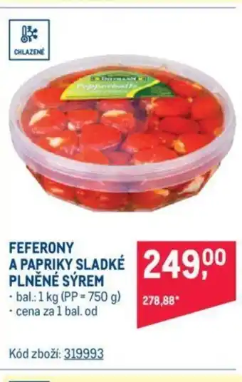 Makro FEFERONY A PAPRIKY SLADKÉ PLNĚNÉ SÝREM nabídka
